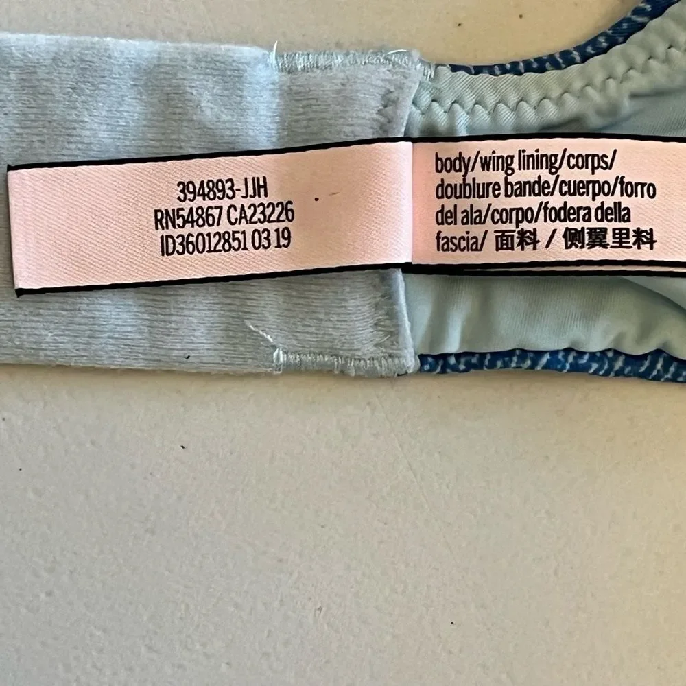 Victoria's Secret Demi Bra Size 34D Padded Blue Glitter